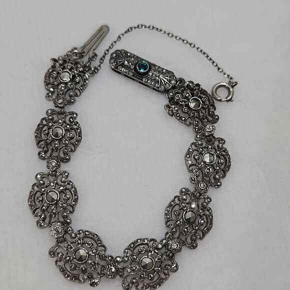 Art Deco Sterling Silver German Bracelet With Matching Earrings - Picture 3 of 13